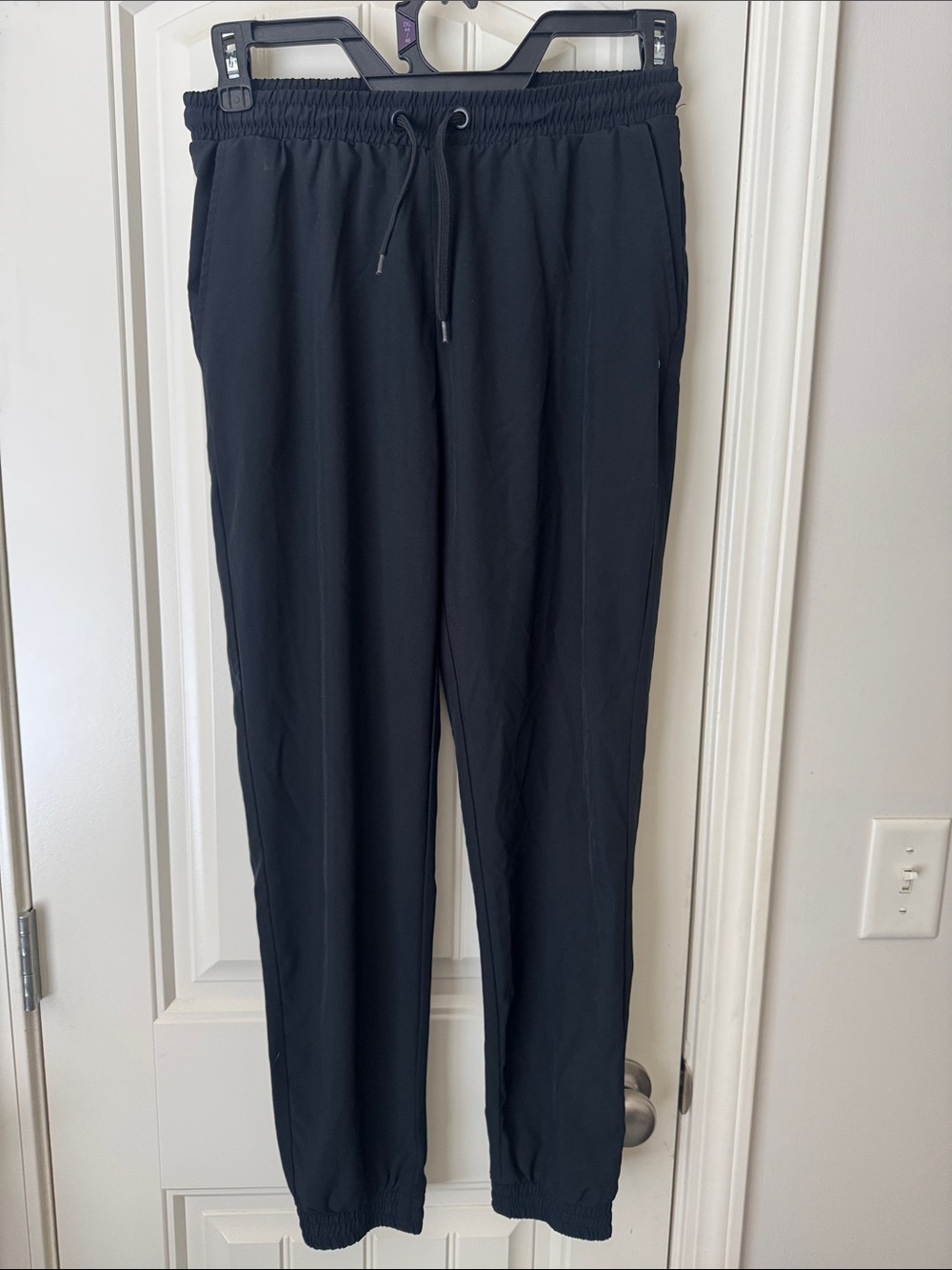 Black Pull-On Jogger Pants with Drawstring Waist